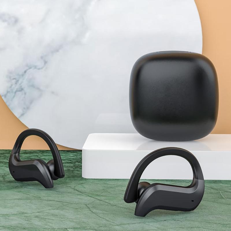 Wireless Bluetooth Earphones with Charging Box and Digital Display - 258 - Black