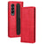 For Samsung Galaxy Z Fold4 5G Vintage Leather Phone Case With Magnetic Buckle - Red