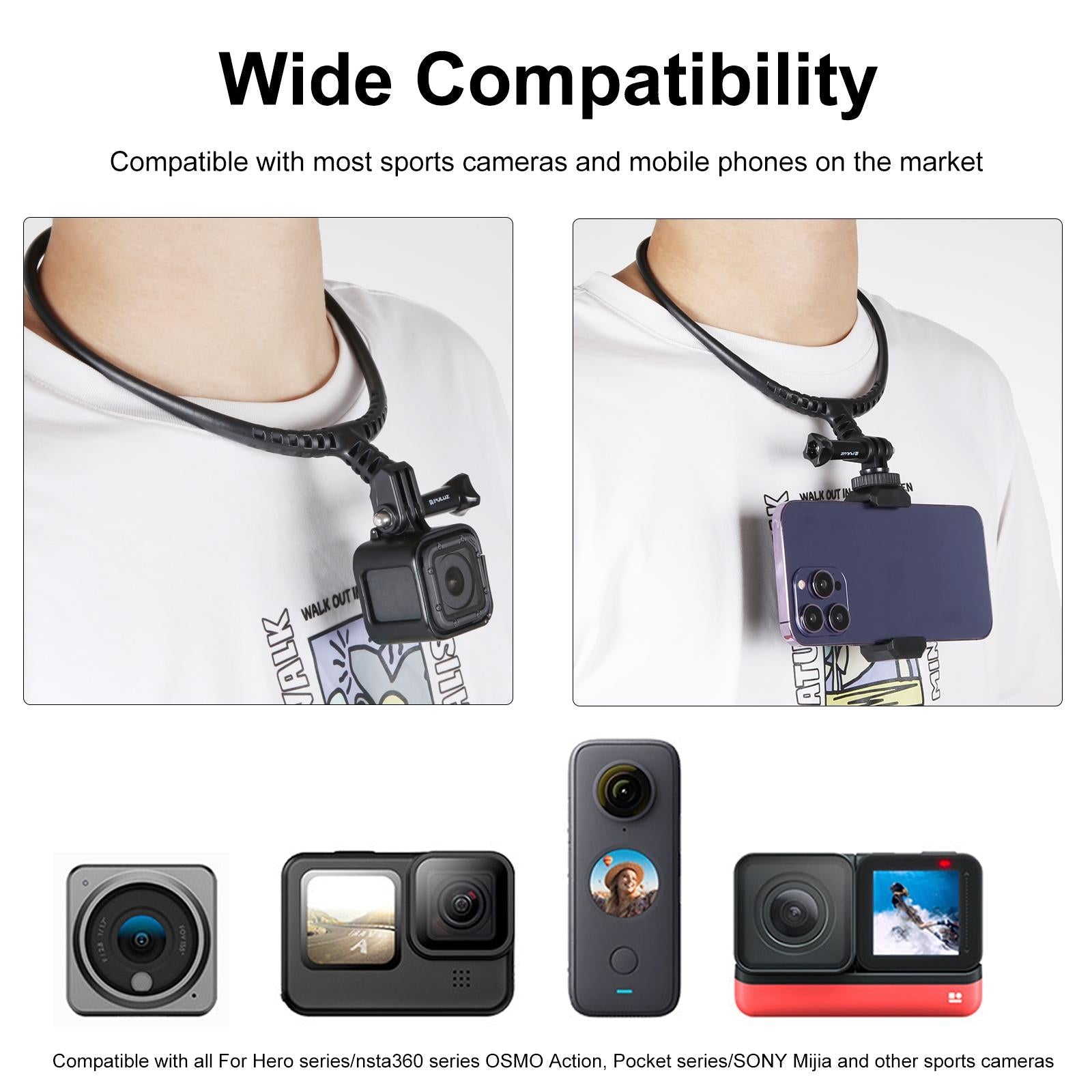 Flexible Gopro Mount for Action Cameras - Adjustable
