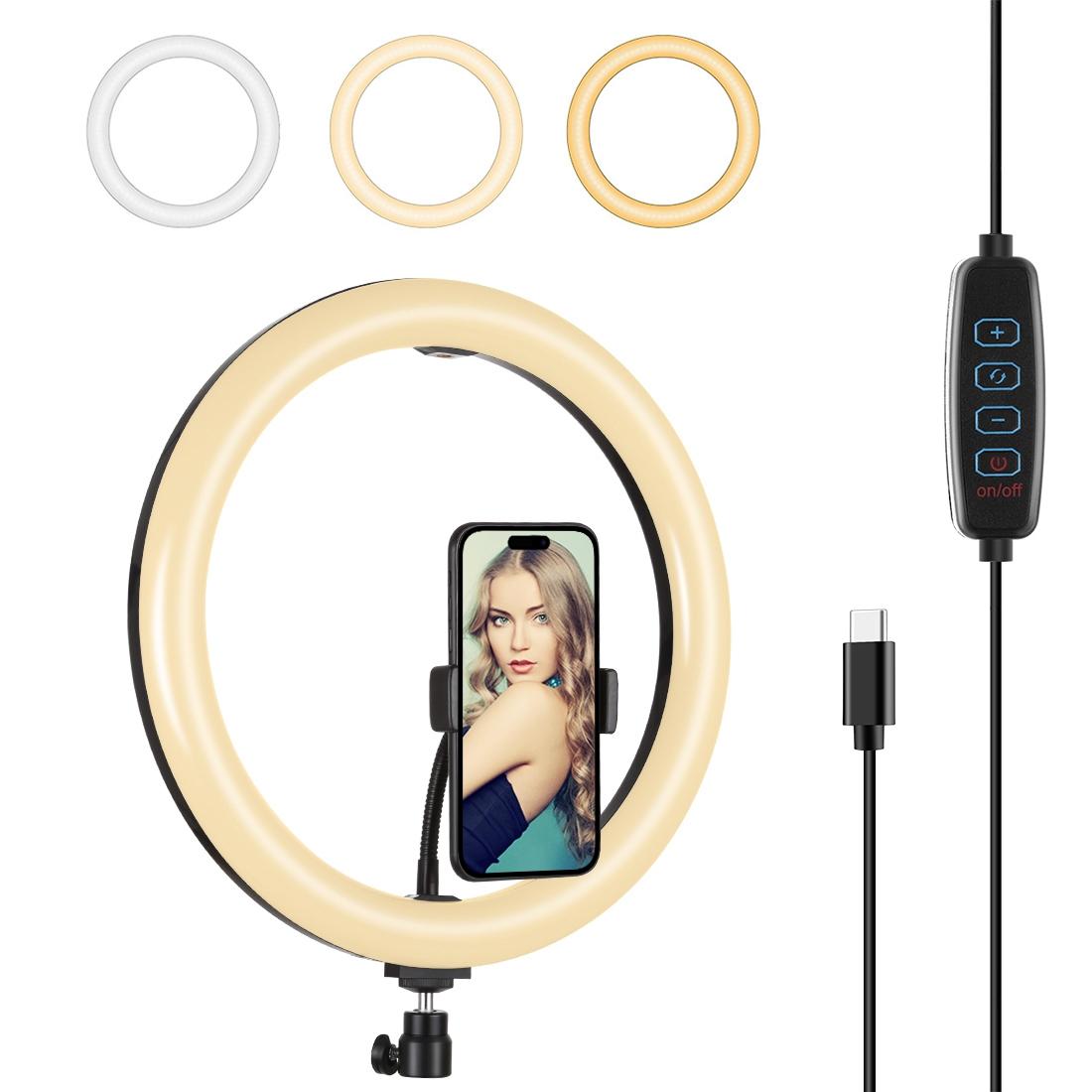 11.8 Dual Colour Led Ring Light with Phone Clamp - 3 Modes