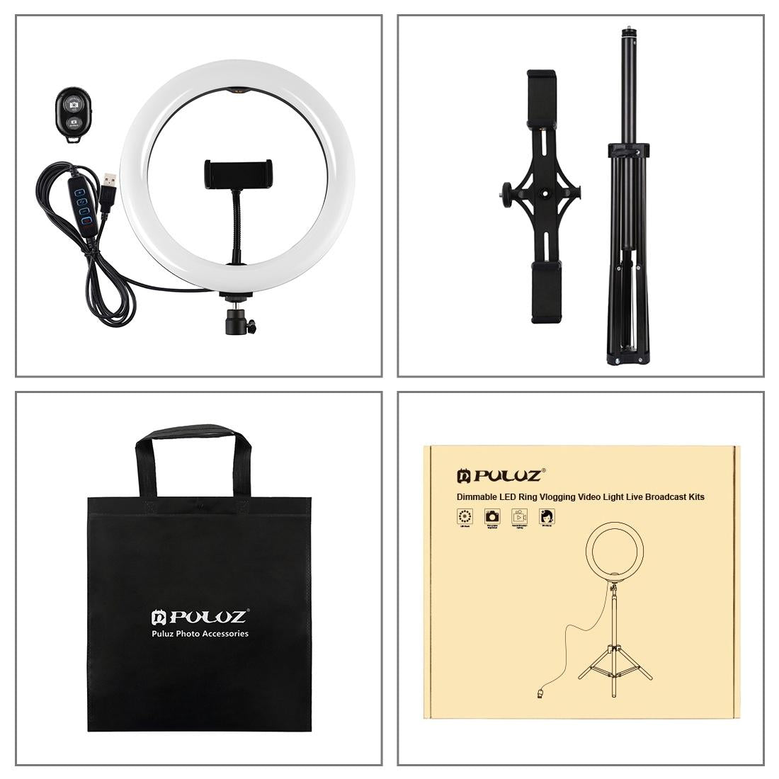 10.2 Dual Phone Tripod with Usb Ring Light & Remote