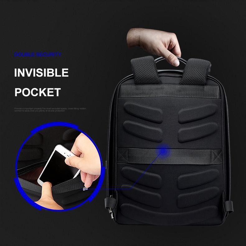 Business Waterproof Anti-Theft Double Shoulder Bag With Usb Port - 27X16.5X40Cm Black