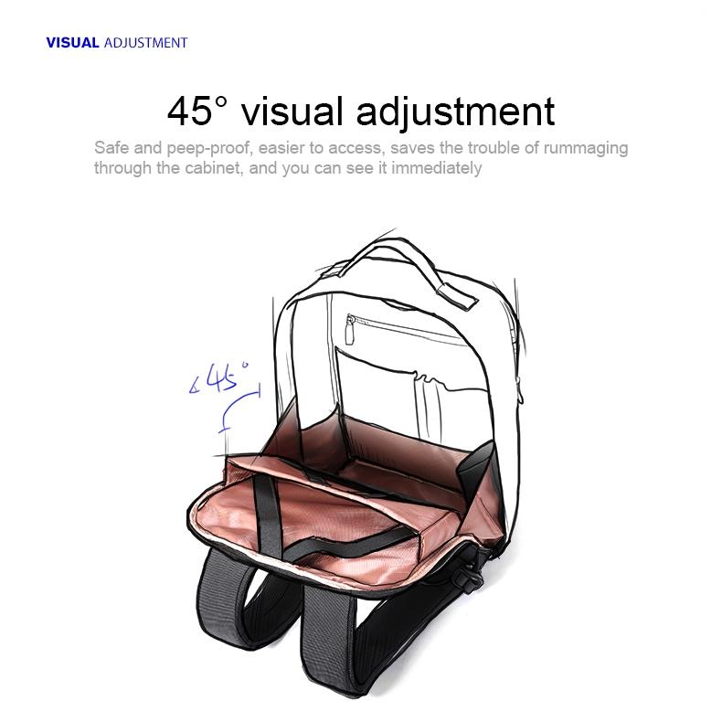 Business Waterproof Anti-Theft Double Shoulder Bag With Usb Port - 27X16.5X40Cm Black