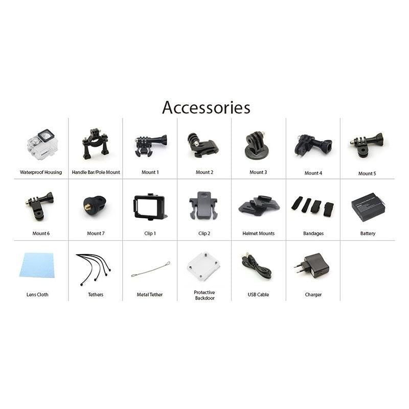 4k Ultra Hd Wifi Sports Camera with 170 Degree Wide Angle Lens and Waterproof Capability