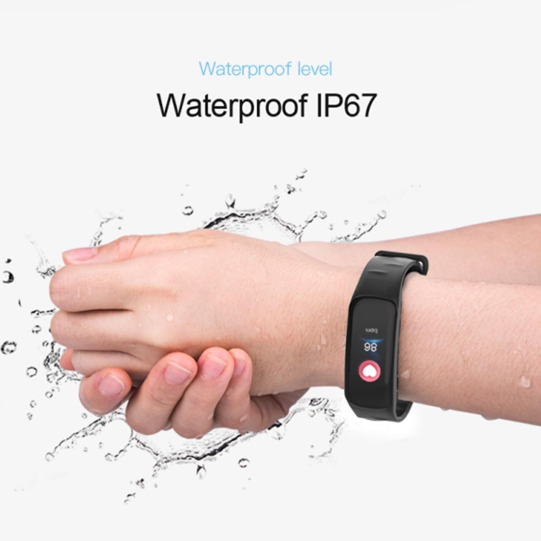 Bluetooth Fitness Tracker With Heart Rate & Sleep Monitor - Waterproof - Black