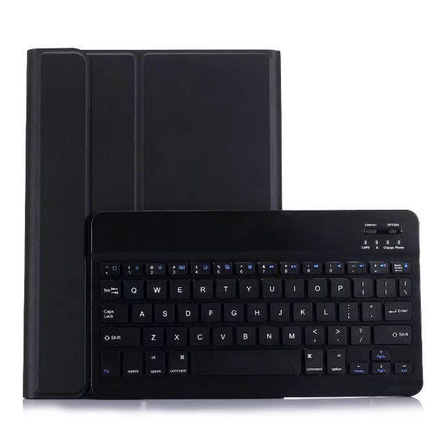 Bluetooth Keyboard & Leather Tablet Case For Ipad Pro / Air 9.7 2017 / 2018 - Detachable & Horizontal Flip With Holder - Black