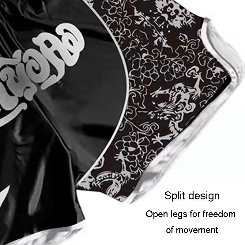 Kids Boxing Set - Sparring Shorts And Tights - Bright Green - Hot Printing Red Gold Dragon - L