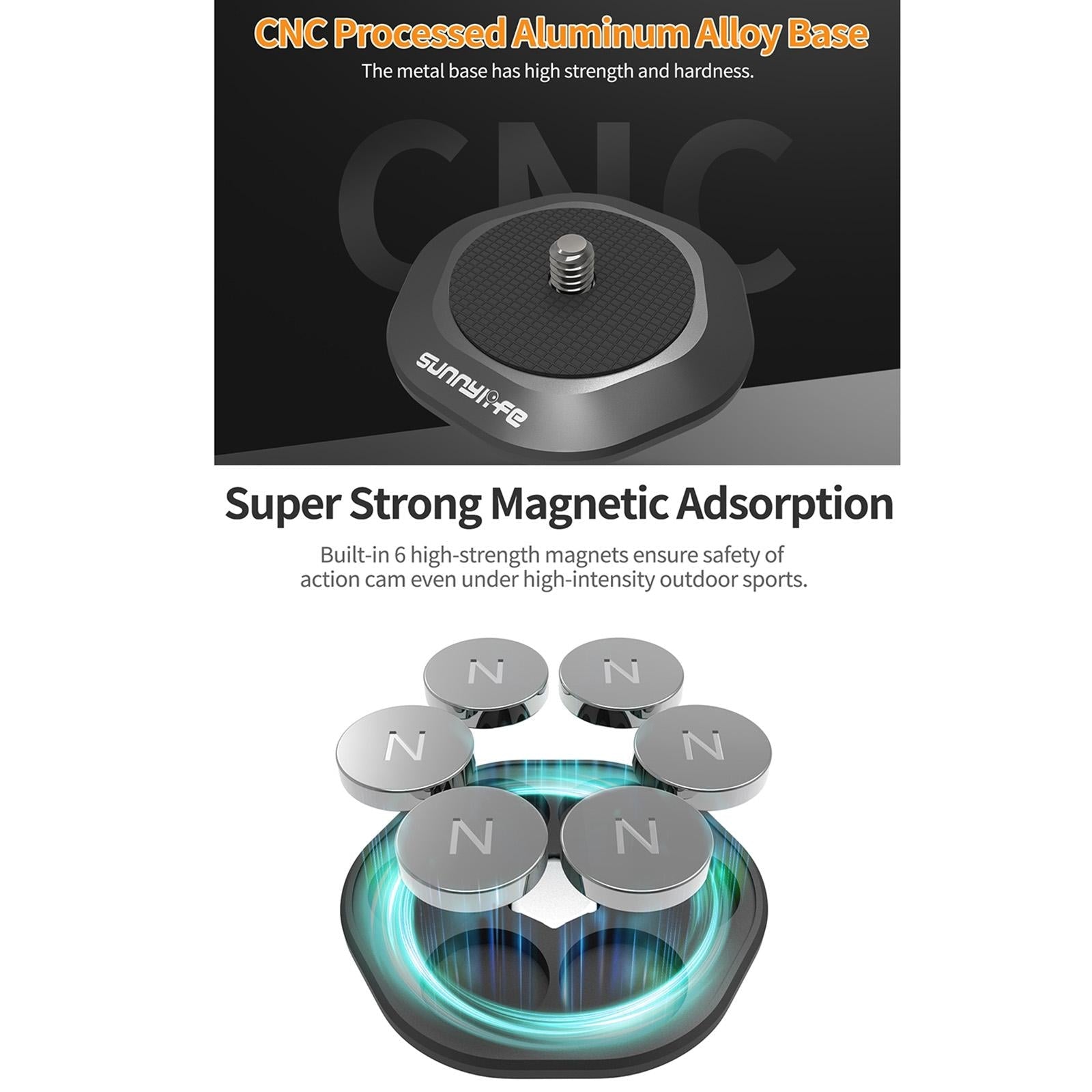 Metal Magnetic Base with 1 / 4 Adapter and Pivot Stand