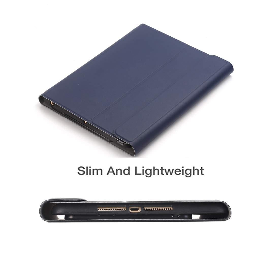 Bluetooth Keyboard & Leather Tablet Case For Ipad Pro / Air 9.7 With Detachable Design & Pencil Holder - Black