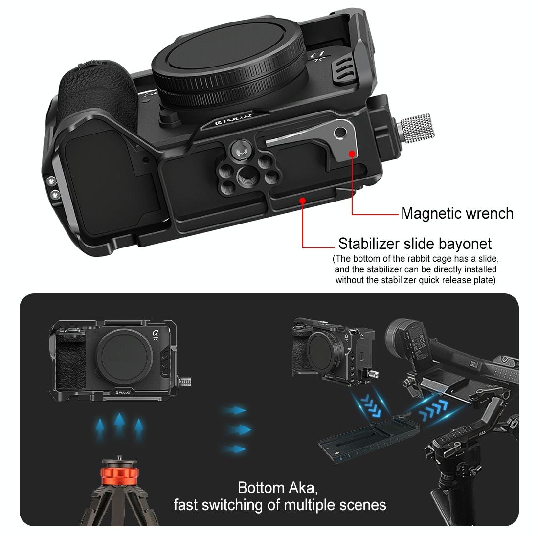Metal Camera Cage Stabilizer - Black for Sony A7Cm2 / 7C Ii / 7Cr