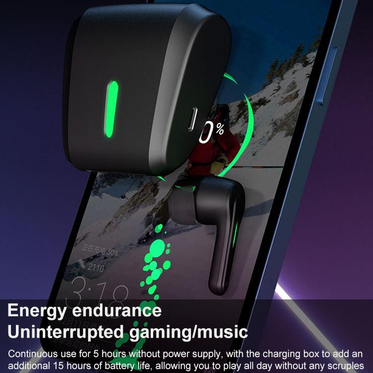 Wireless Gaming Earphones with Low Latency - Black