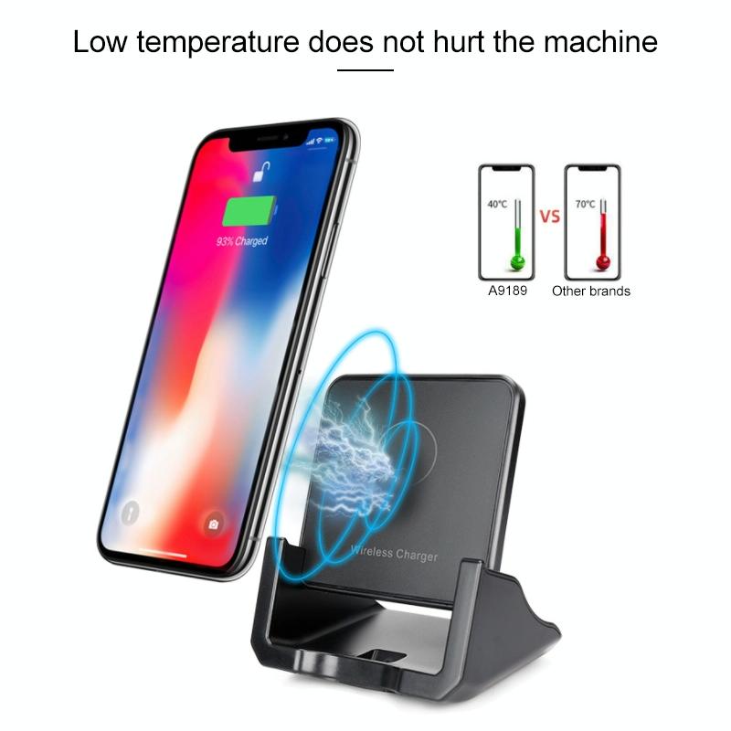 10W Vertical Wireless Charger For Mobile Phones Black