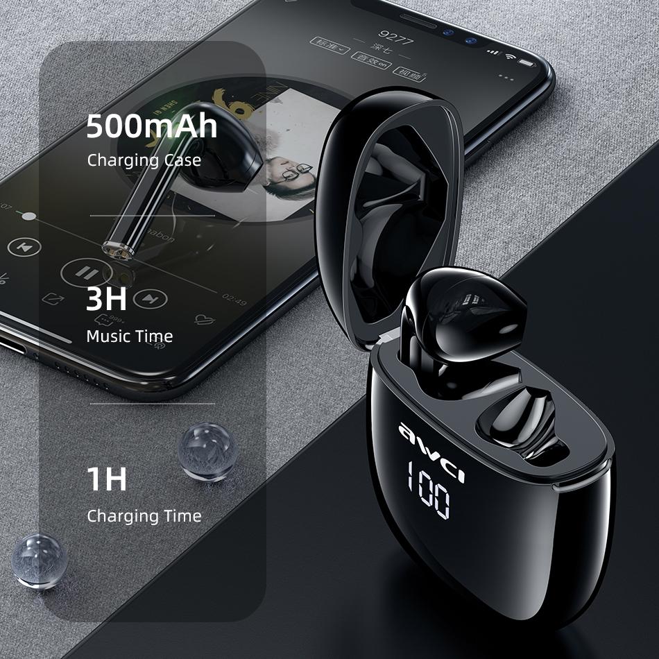 Wireless T28p Bluetooth V5.0 Tws Sports Headset with Led Display and Charging Case