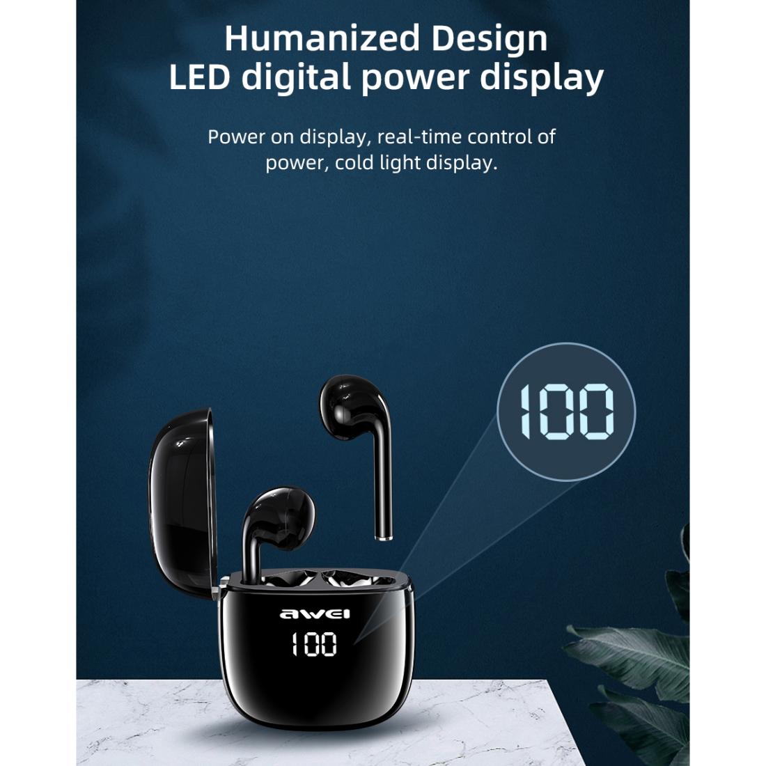 Wireless T28p Bluetooth V5.0 Tws Sports Headset with Led Display and Charging Case