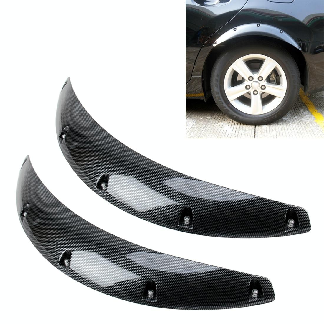 2 Pcs 58Cm Car Stickers Rubber Round Arc Strips Fender Flares Wheel Eyebrow Decal Sticker Black