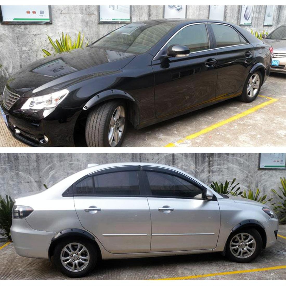 2 Pcs 58Cm Car Stickers Rubber Round Arc Strips Fender Flares Wheel Eyebrow Decal Sticker Black