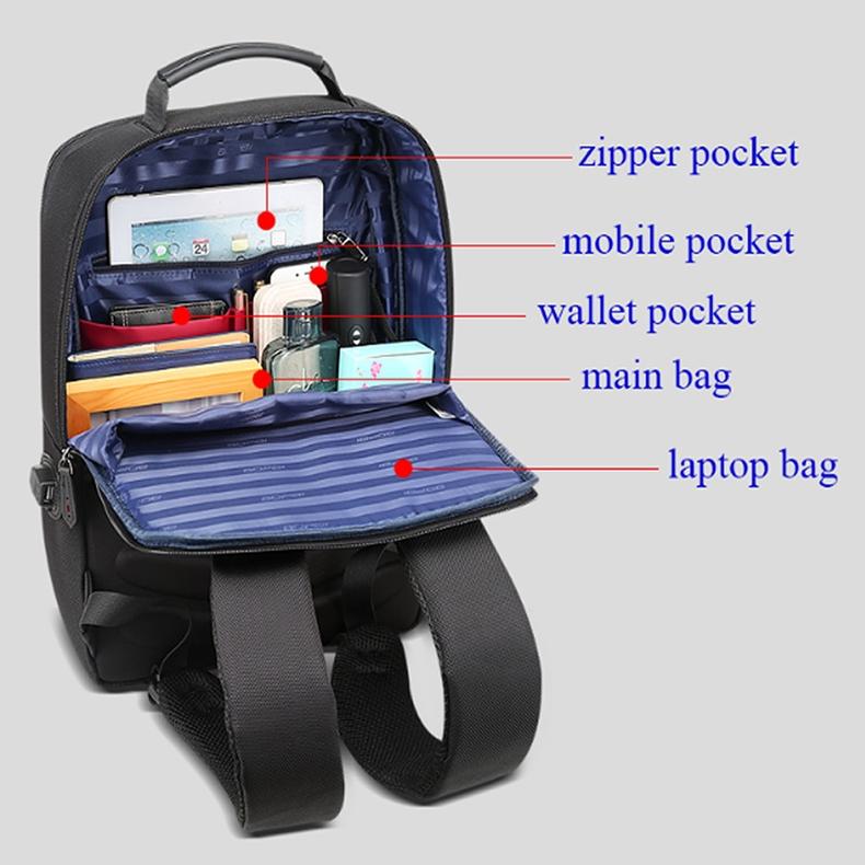 Large Capacity Anti-Theft Waterproof Shoulder Bag With Usb Port - Black 30.5X13X45Cm