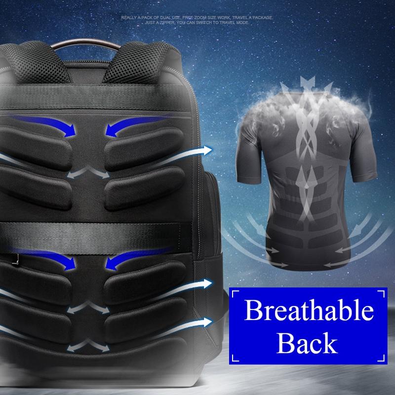 Waterproof Anti-Theft Outdoor Shoulder Bag With Usb Port - Large Capacity - Black
