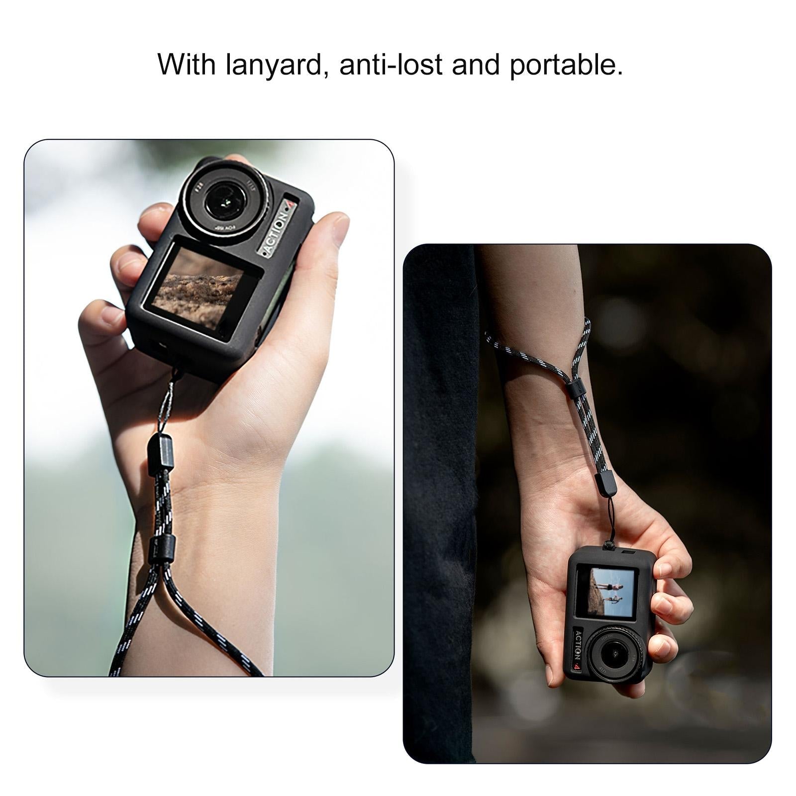Shockproof Silicone Case with Lens Cap and Strap for Dji Action Camera