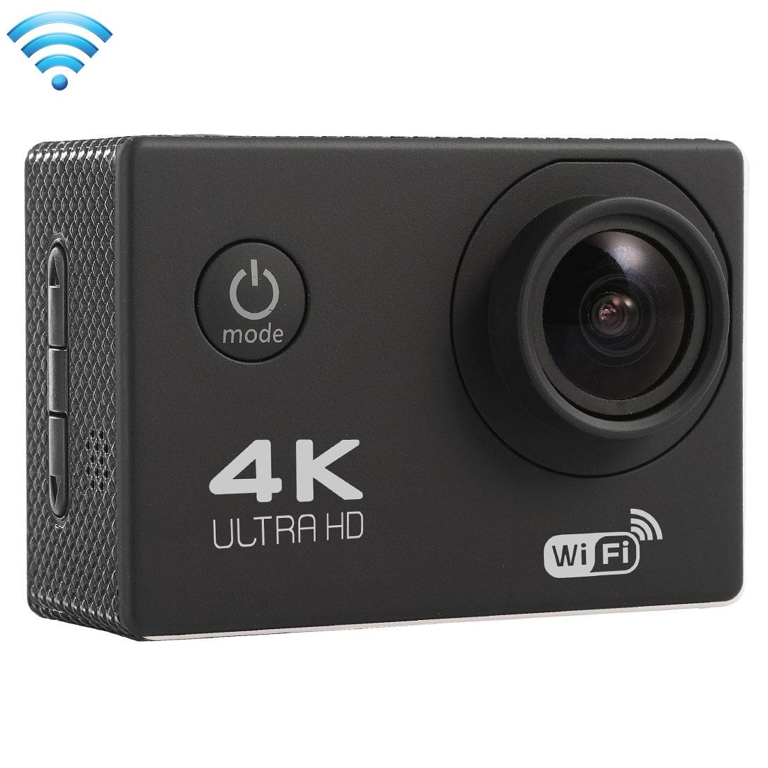 170 Degree Wide Angle Wifi Action Camera with Waterproof Case - Supports 64gb Micro Sd - Black