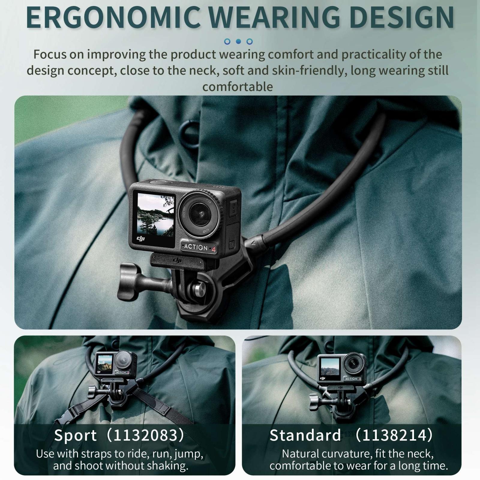 Adjustable Neck Vlog Bracket for Dji Gopro Insta360 Action Cameras and Smartphones