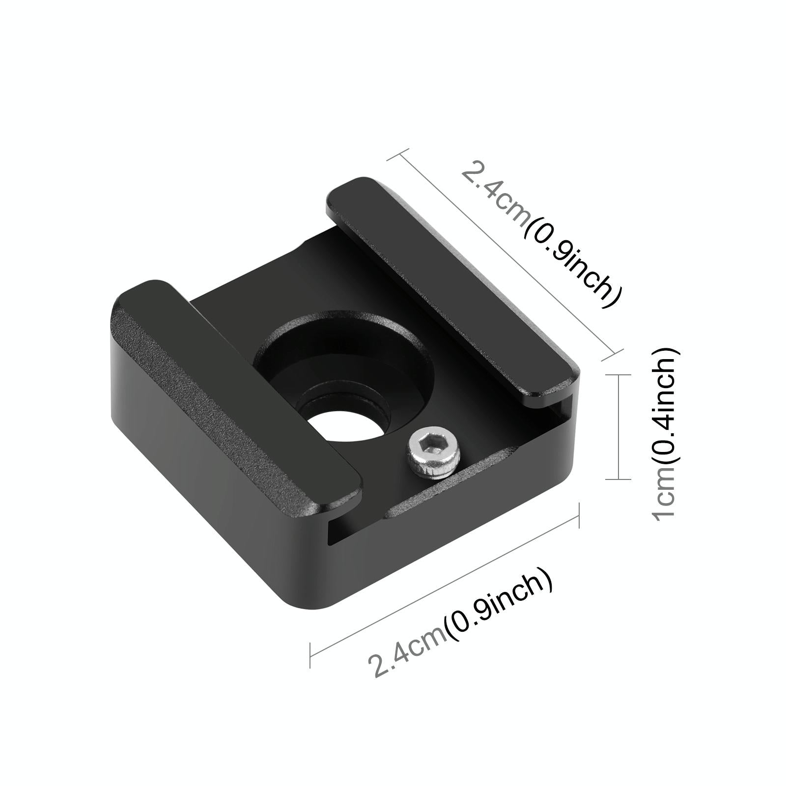 Aluminum Cold Shoe Mount For Microphone Or Flash Light - Black