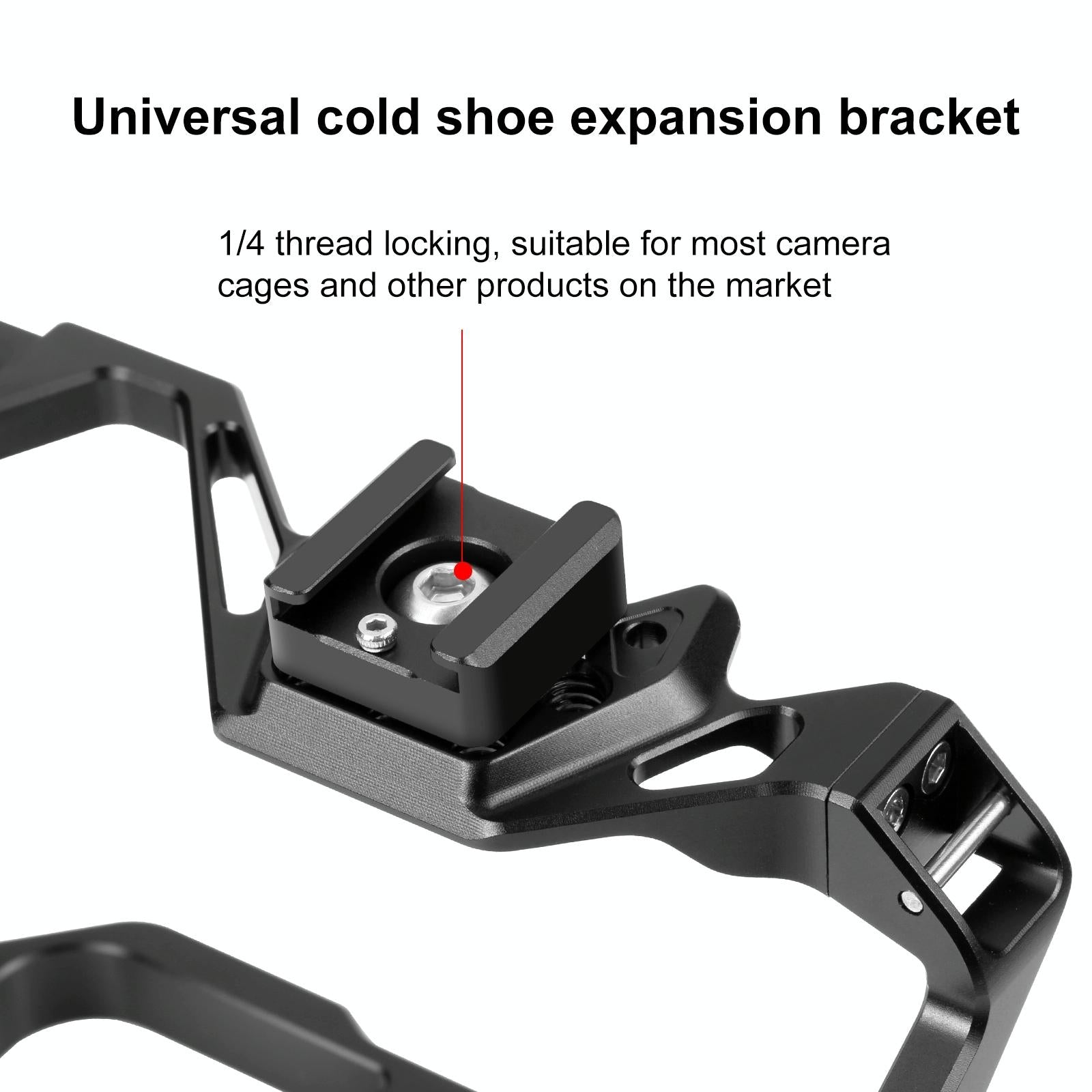 Aluminum Cold Shoe Mount For Microphone Or Flash Light - Black