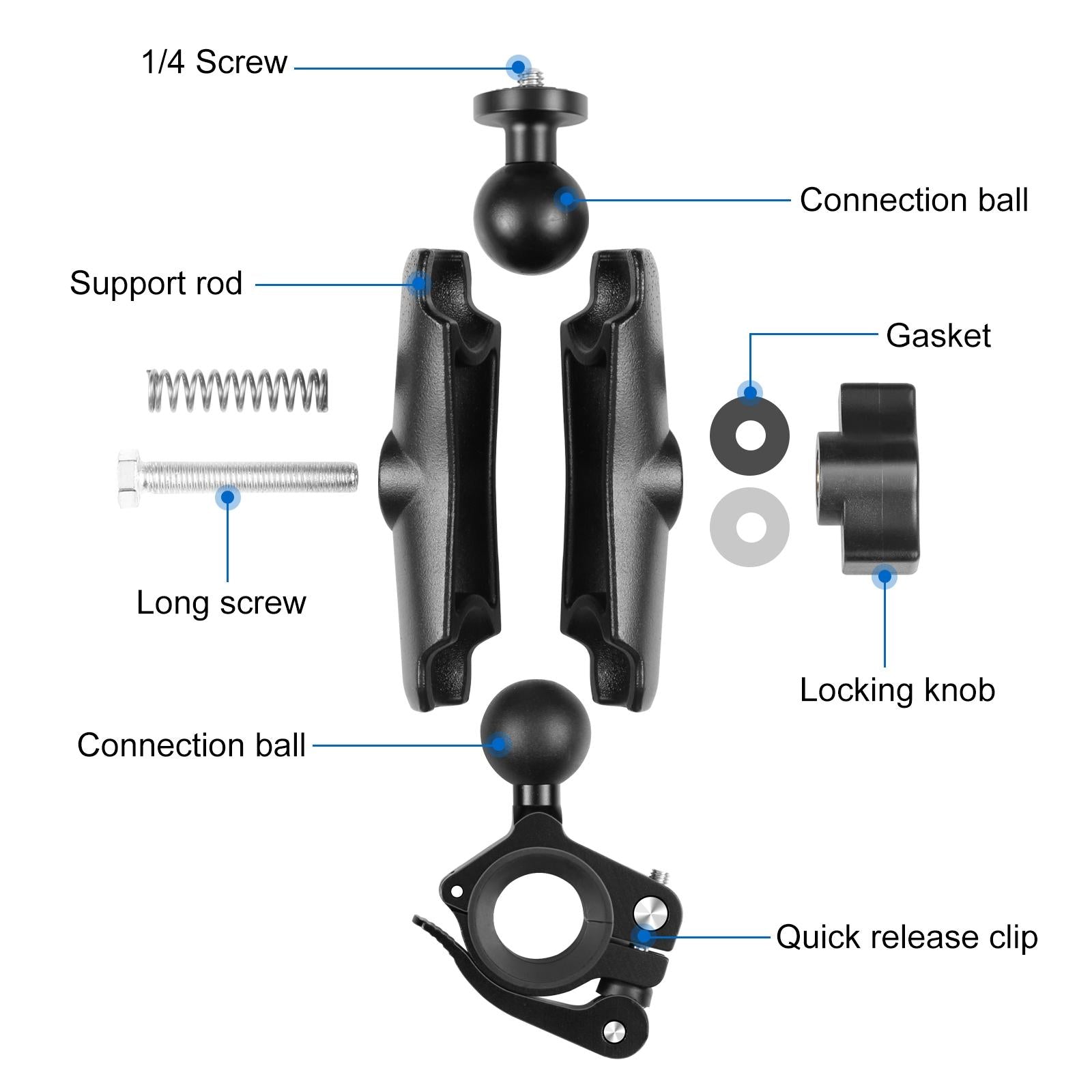 Quick Release Handlebar Mount for Action Cameras