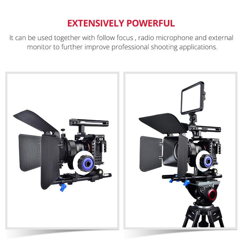 Video Camera Cage Stabilizer For Sony A7K / A72 / A73 / A7S2 / A7R3 / A7R2 / A7X Black