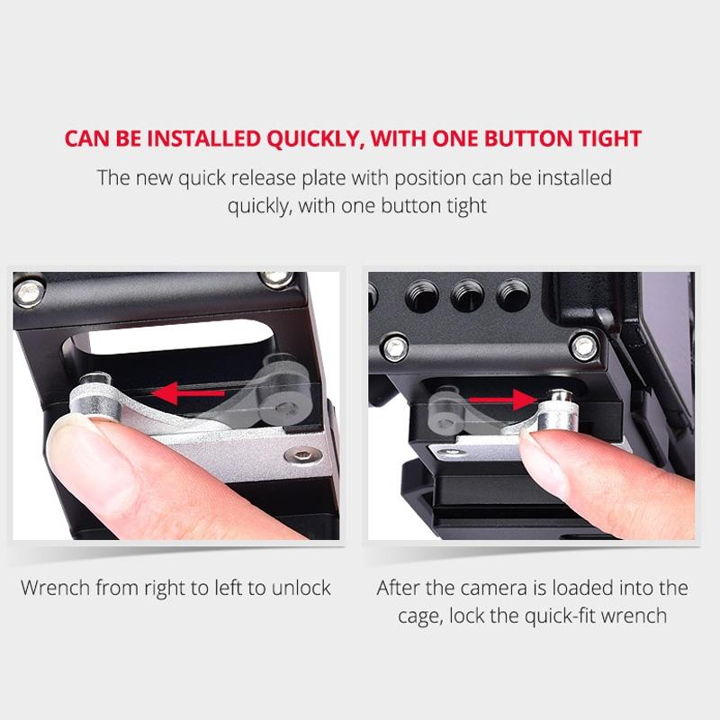 Video Camera Cage Stabilizer For Sony A7K / A72 / A73 / A7S2 / A7R3 / A7R2 / A7X Black