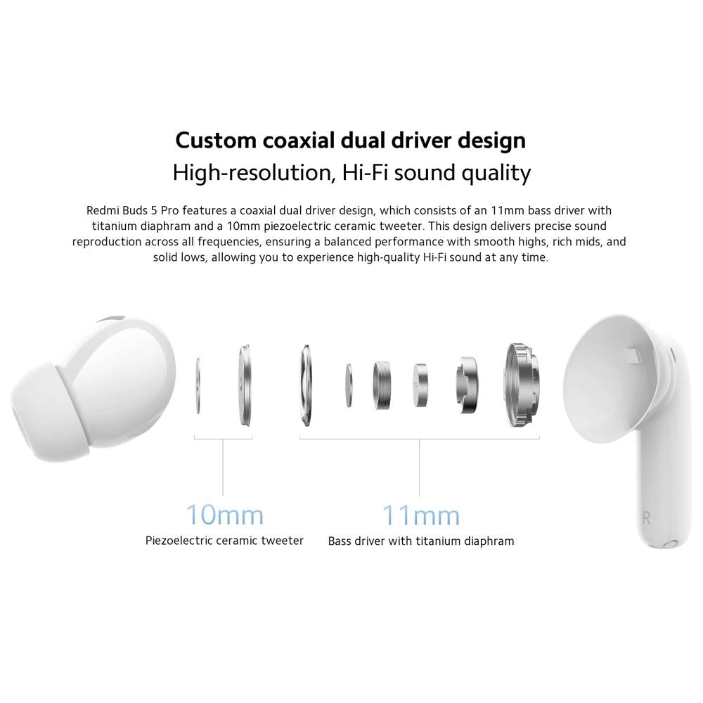 Wireless Redmi Buds 5 Pro Bluetooth Earphones - Black