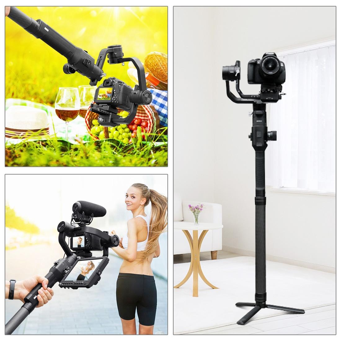 35cm Carbon Fiber Monopod Extension for Gimbal - Black