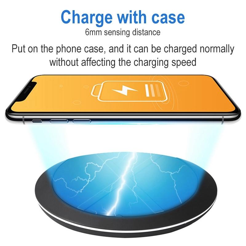 10W Portable Wireless Charger Lightweight & Smart - Black
