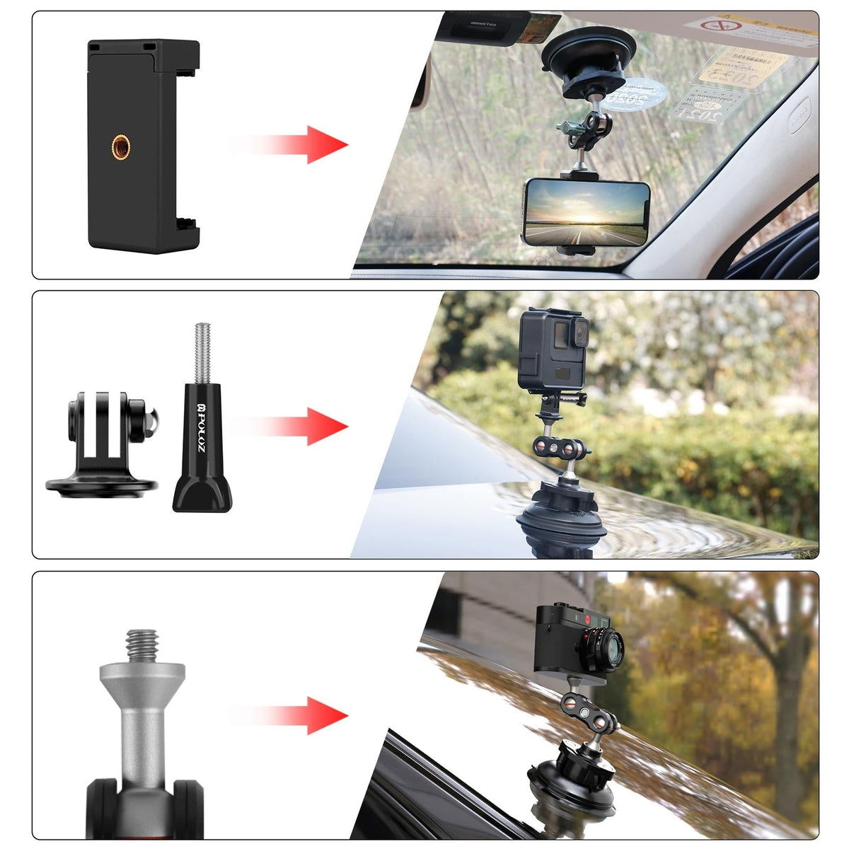 Aluminum Alloy Magic Arm with Strong Suction Cup