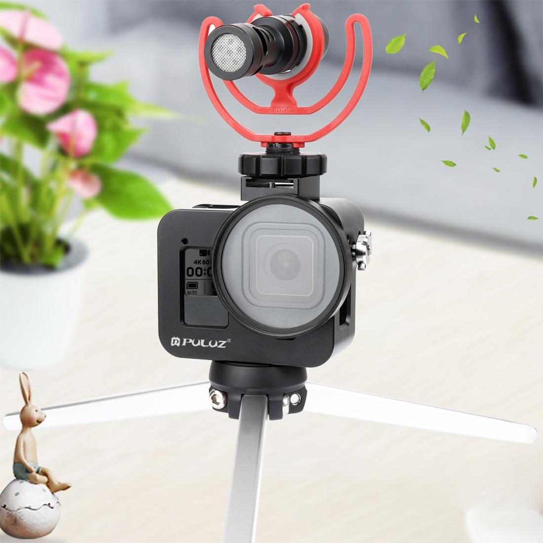 Aluminum Alloy Protective Cage with Insurance Frame and 52mm Uv Lens for Gopro Hero8