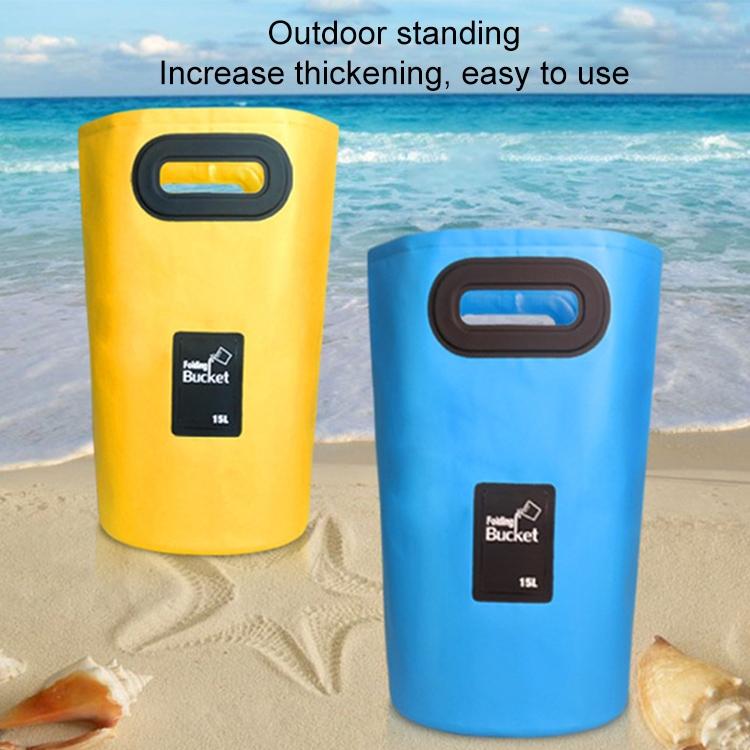 15L Outdoor Portable Folding Sink Pvc Collapsible Bucket - Black