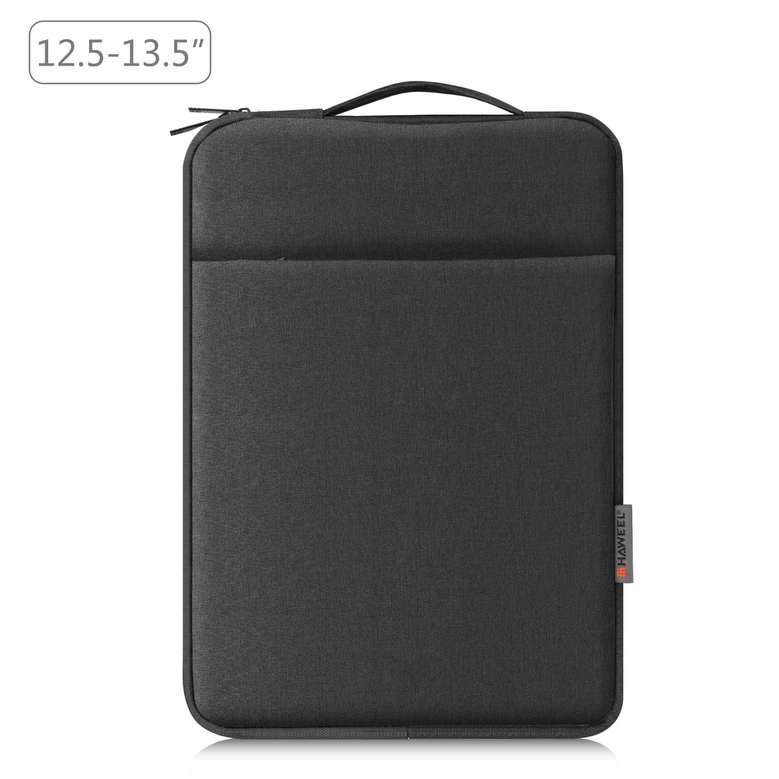 12.5-13.5 Inch Laptop Sleeve Briefcase with Zipper and Handle - Black