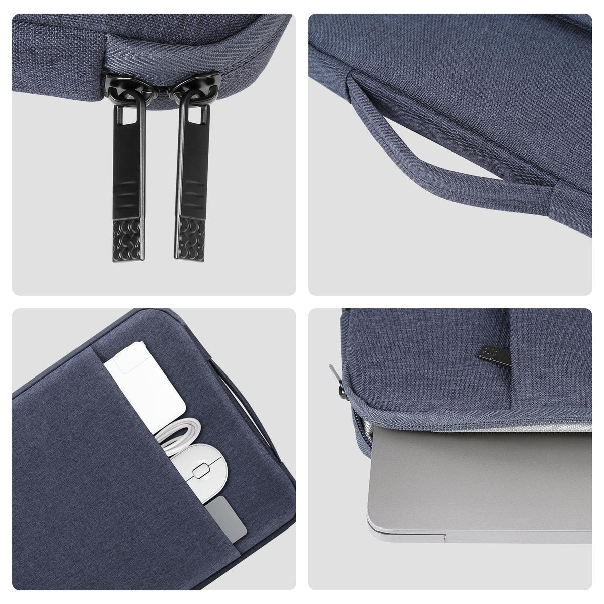 12.5-13.5 Inch Laptop Sleeve Briefcase with Zipper and Handle - Black