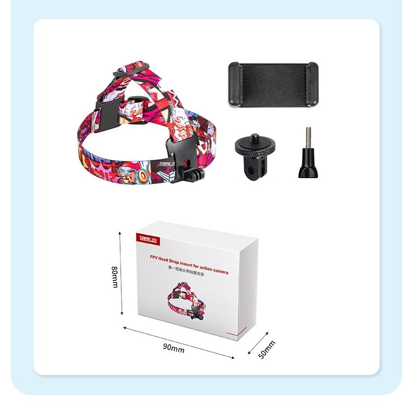 Universal Action Camera Head Strap Mount - Black