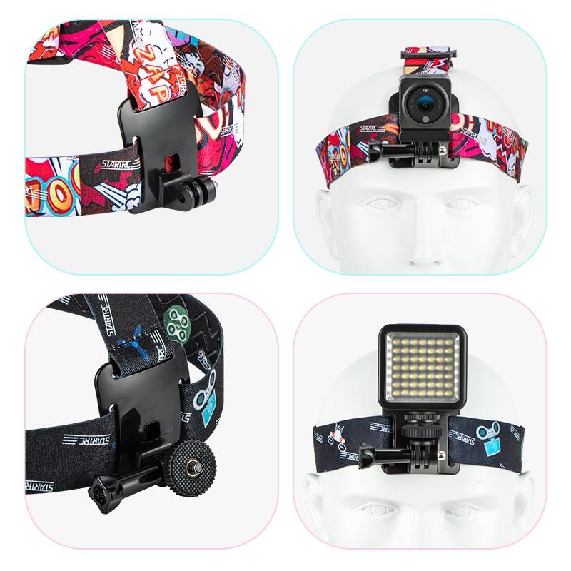 Universal Action Camera Head Strap Mount - Black