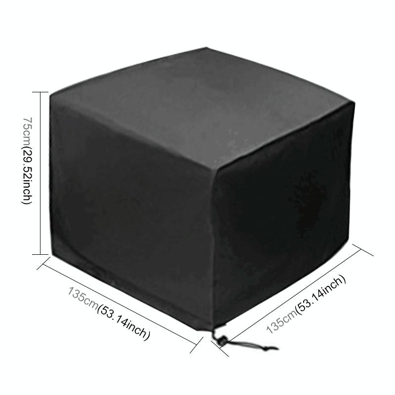 Waterproof Outdoor Furniture Cover - 210d Oxford Cloth - Anti-uv & Dust-proof - Fits 135x135x75cm - Black