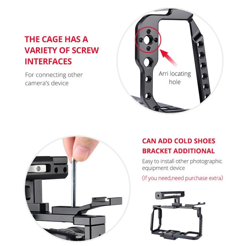 Video Camera Cage Stabilizer For Dji Bmpcc 4K - Black Handle