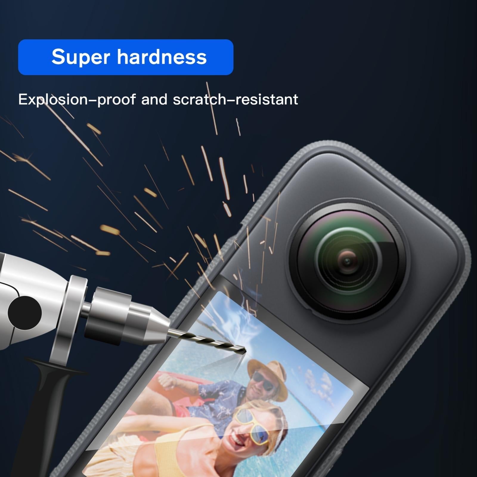 2-pack Tempered Glass Film for Insta360 X3 - Curved Hd