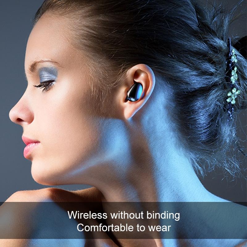 Wireless Stereo Bluetooth Headset with Charging Case and Digital Display - X7 Tws V5.0 - Black