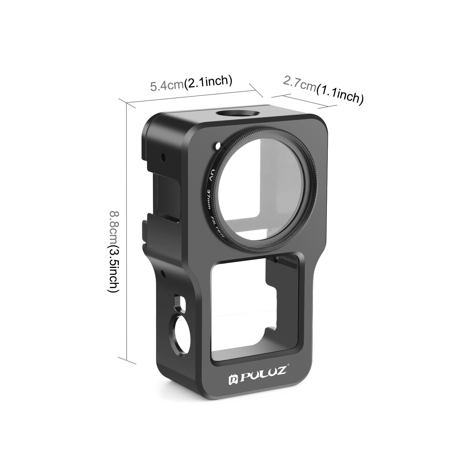 Aluminum Cage for Dji Action 2 - Cnc Alloy - Black