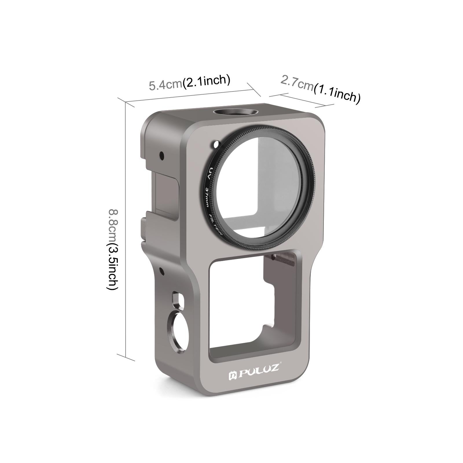 Aluminum Cage for Dji Action 2 - Cnc Alloy - Black