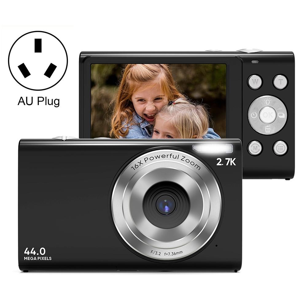 Full Hd 1080p Digital Camera with 44mp 16x Zoom - 2.4 Inch Screen for Children - Black