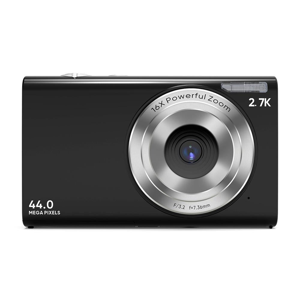 Full Hd 1080p Digital Camera with 44mp 16x Zoom - 2.4 Inch Screen for Children - Black