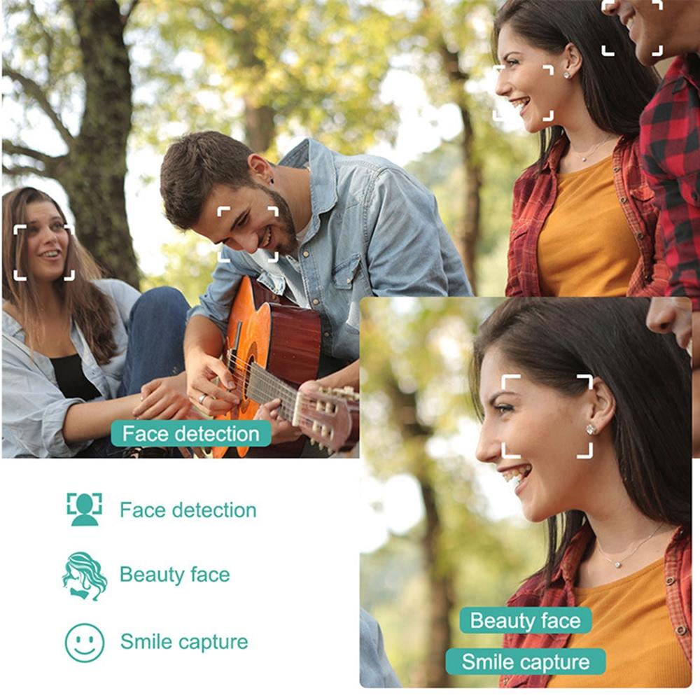 Full Hd 1080p Digital Camera with 44mp 16x Zoom - 2.4 Inch Screen for Children - Black