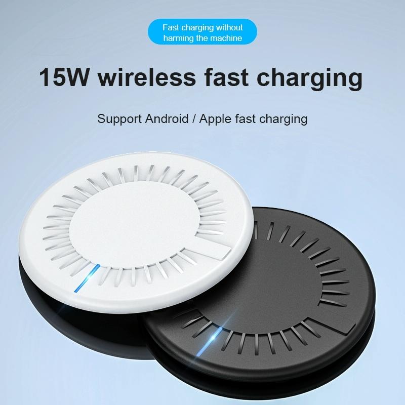 15W Round Wireless Fast Charger 964 Shape - Black